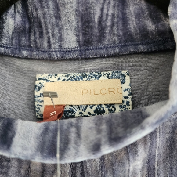 Anthropologie Pilcro Velveteen Mock-Neck Top NWT new size xS slate color - Picture 5 of 8